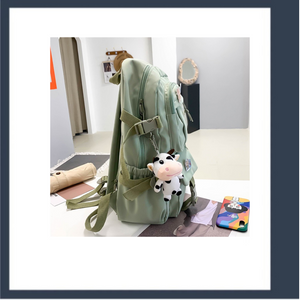 Tote Waterproof backpack school bag with pins and bear kawaii