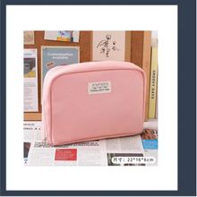 Load image into Gallery viewer, portable pencil case makeup large capacity multilayer bag pink
