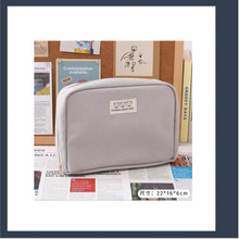 Load image into Gallery viewer, portable pencil case makeup large capacity multilayer bag grey
