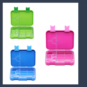 GENIOWORLD LEAKPROOF TAKEAWAY BPA  FREE 4-6 COMPARTMENT PLASTIC LUNCH BOX FOR KIDS